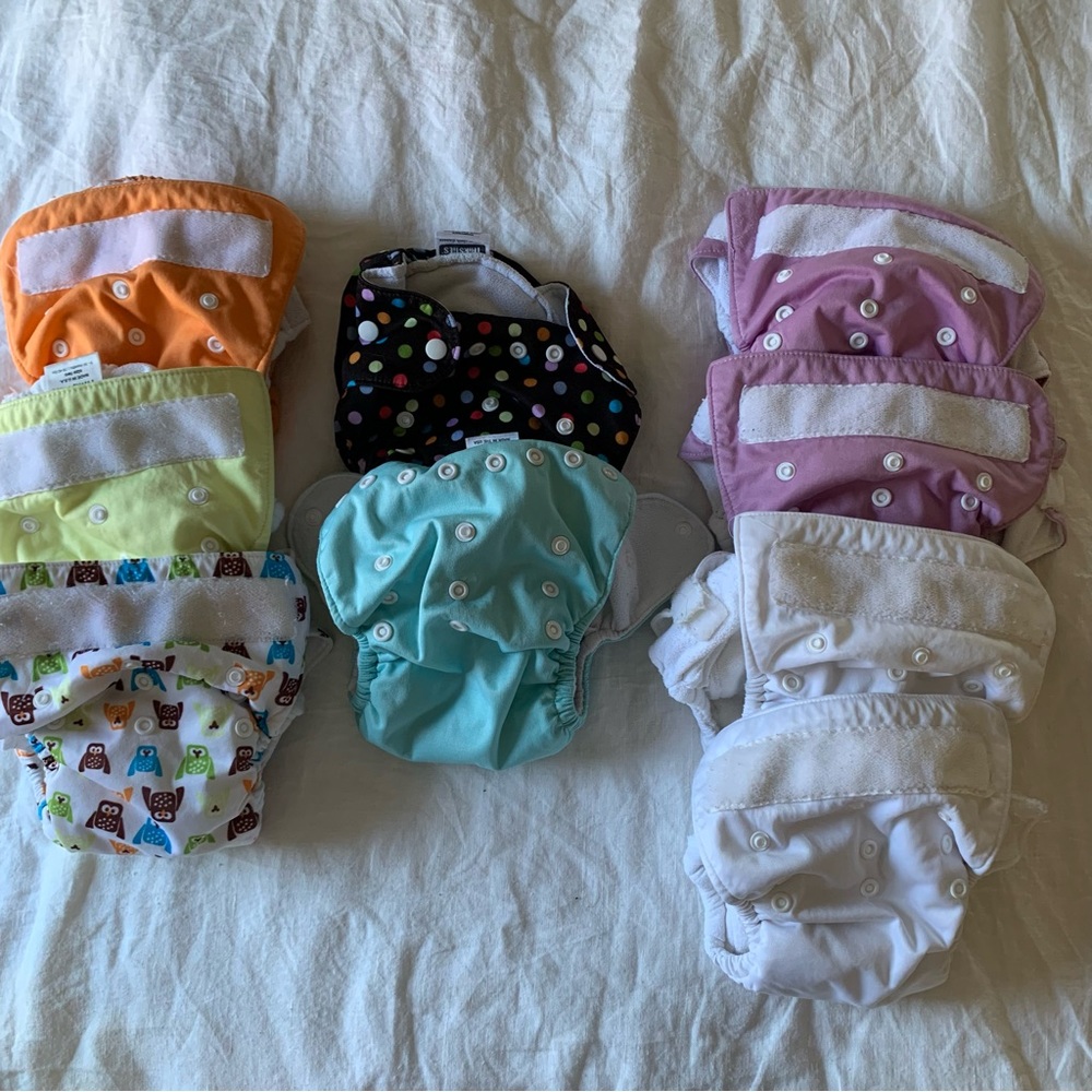Thirsties Cloth Diaper Lot - Size 2 - Nine Diapers
